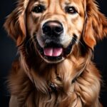 Most popular dog breeds. Photograph of a golden retriever