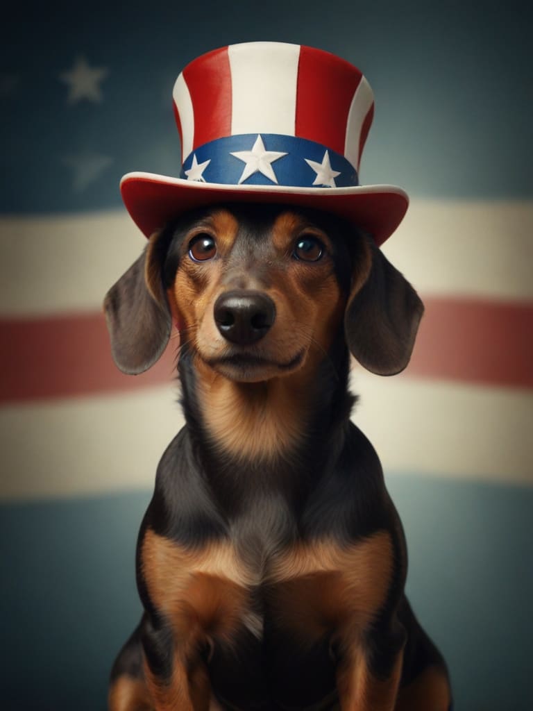 An image in Uncle Sam style of a Dachshund