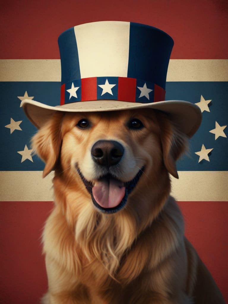An image in Uncle Sam style of a Golden Retriever