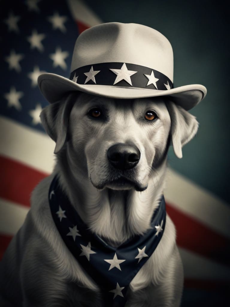 An image in Uncle Sam style of a Labrador Retriever