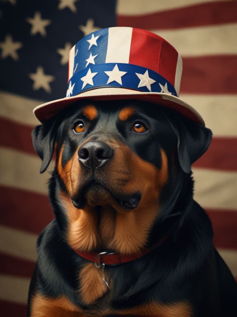 An image in Uncle Sam style of a Rottweiler