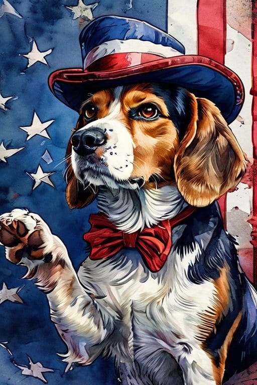 Image of dog created with AI like Uncle Sam 