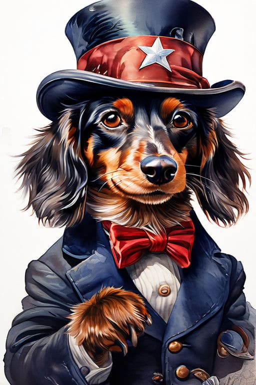 Image of dog created with AI like Uncle Sam 
