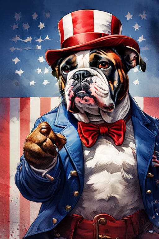 Image of dog created with AI like Uncle Sam 