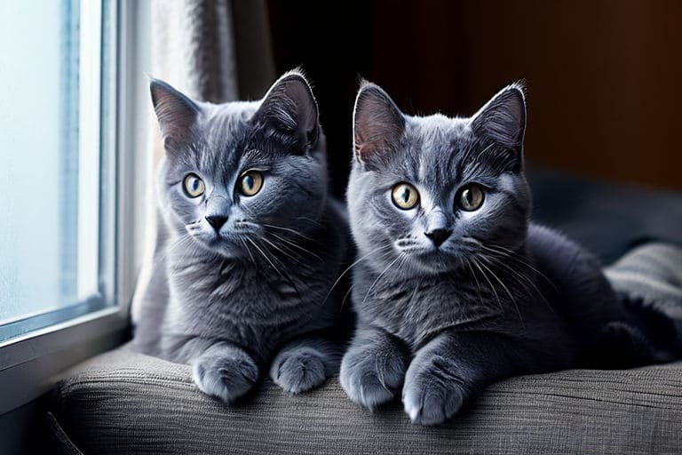 image-of-a-russian-blue-cats-sitting-on-the-edge-of-a-window Cat Breeds for Apartment. Russian Blue cats