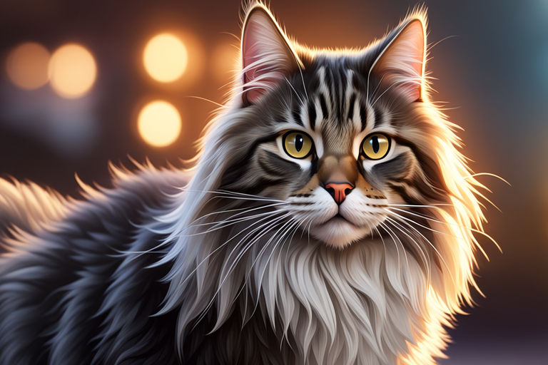 realistic photo of a Norwegian Forest Cat