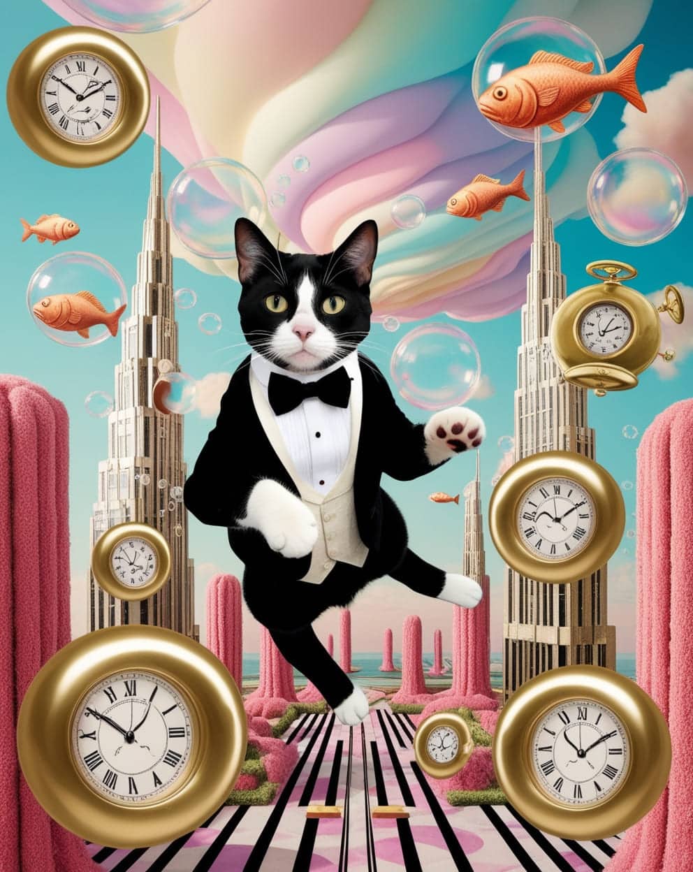 1920s-inspired feline art