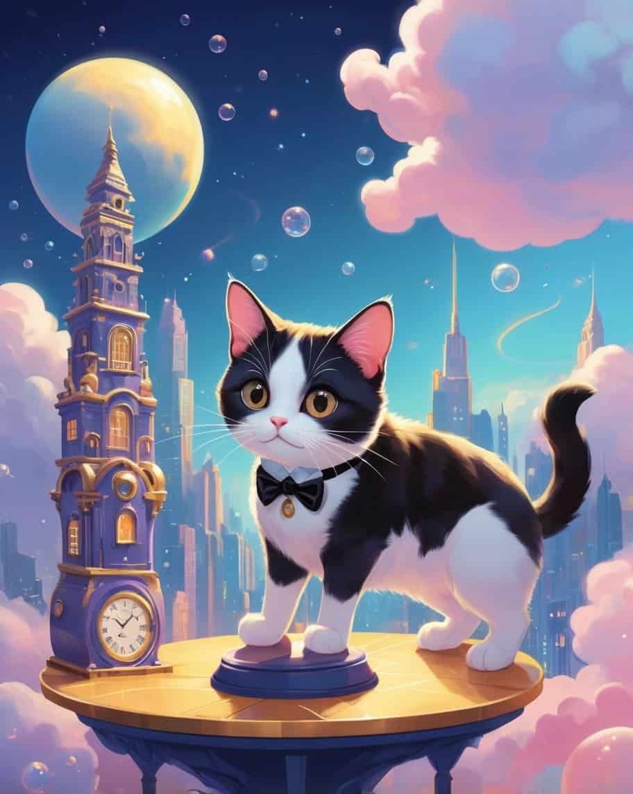 Fantastical feline artwork