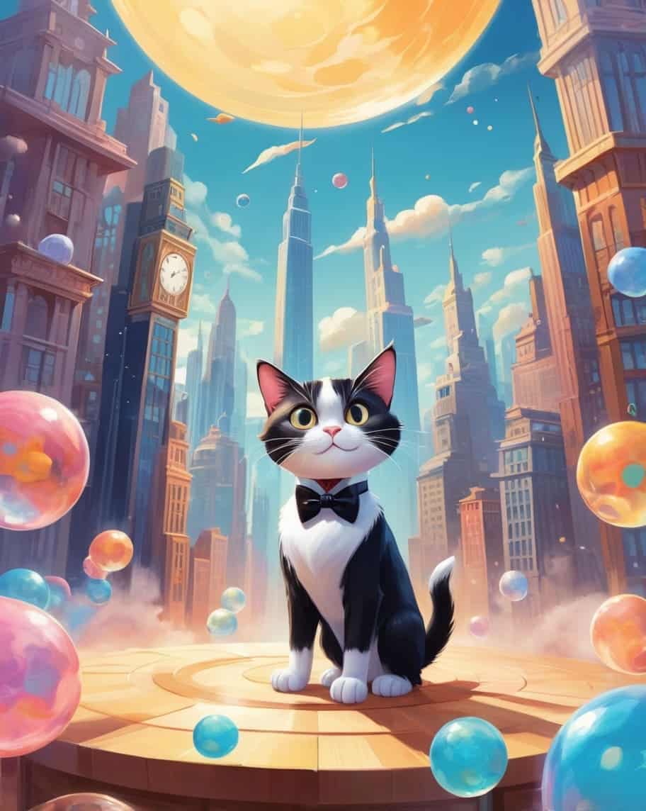 Retro cat dreamscape