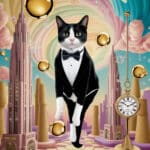 Surrealist cat art