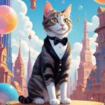 Tuxedo cats dream of Art Deco
