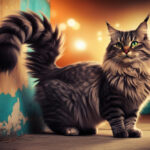 cinematic photograph of cat spraying