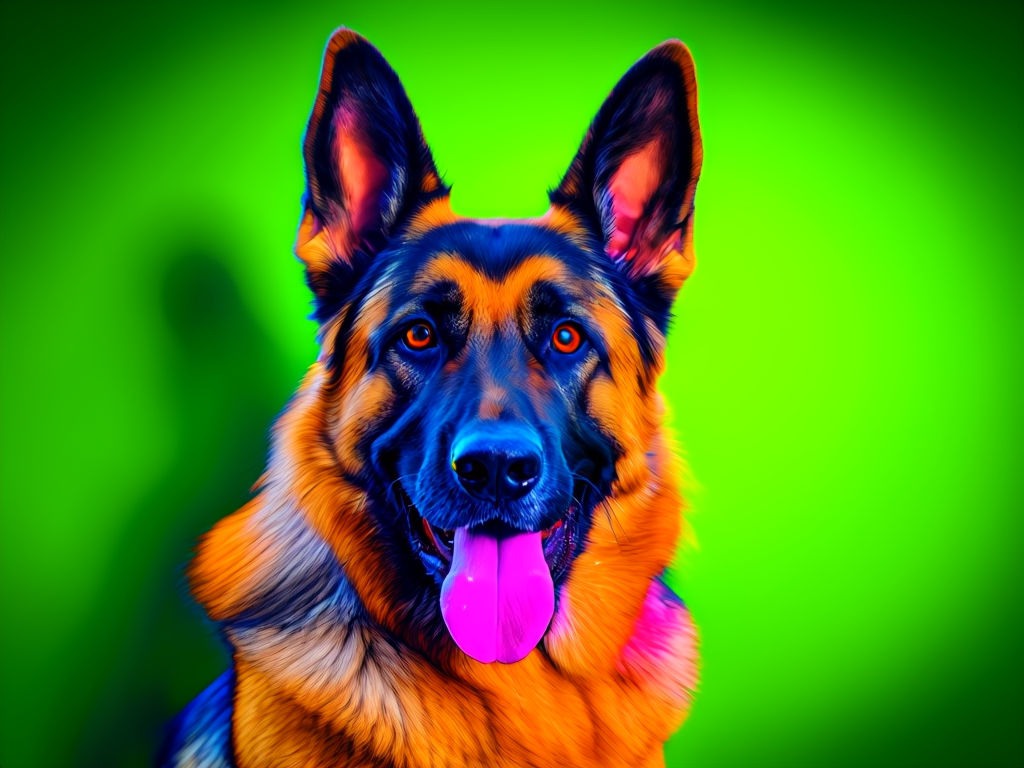 Blue-Tongued Dogs. German Shepherd