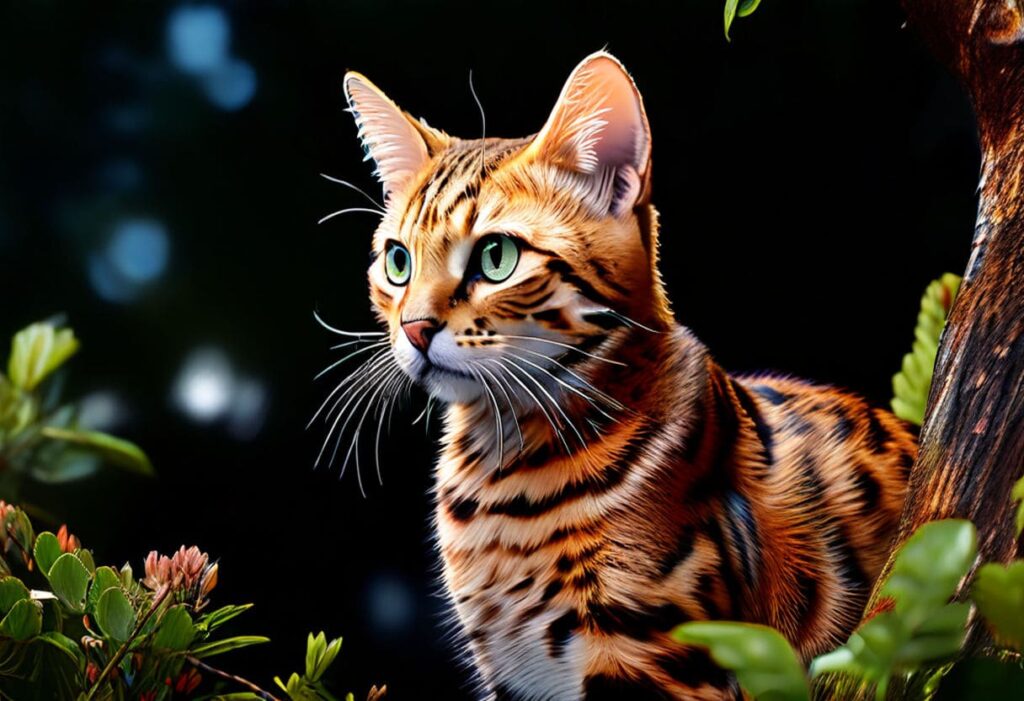 Ocicat breed with tawny spotted coat